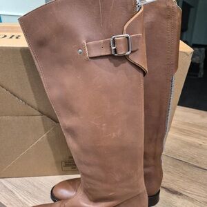 Brown Leather Knee-High Boots